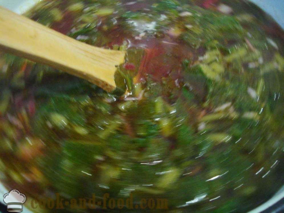 Grønnsakssuppe med Sorrel - hvordan du koker suppe med sorrel, en trinnvis oppskrift bilder