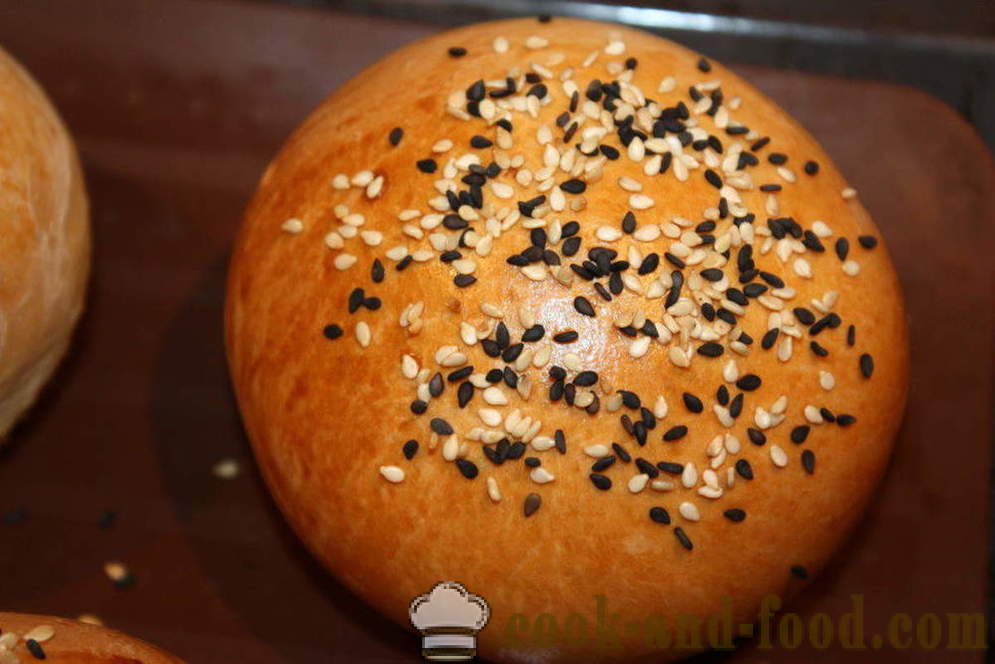 Deilige boller for hamburgere i McDonalds - hvordan å bake boller for hamburgere hjemme, trinnvis oppskrift bilder
