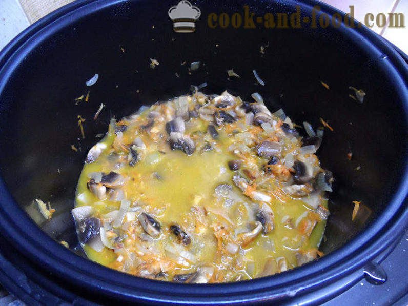 Kyllingbryst med sopp i hvitvin - hvordan å lage mat en kyllingbryst dampet i multivarka med sopp, en trinnvis oppskrift bilder