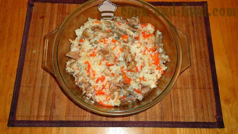 Pilaf kanin multivarka - hvordan du koker risotto med kanin i multivarka, trinnvis oppskrift bilder