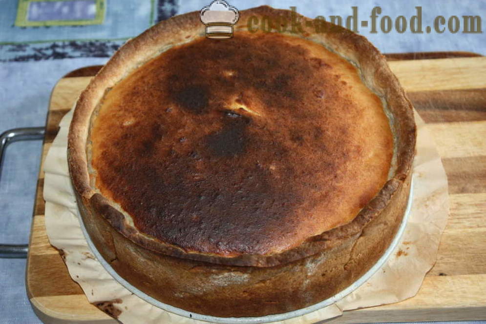 Cottage cheese gryte med mørdeig og plomme - hvordan å lage cottage cheese gryte i ovnen, med en trinnvis oppskrift bilder