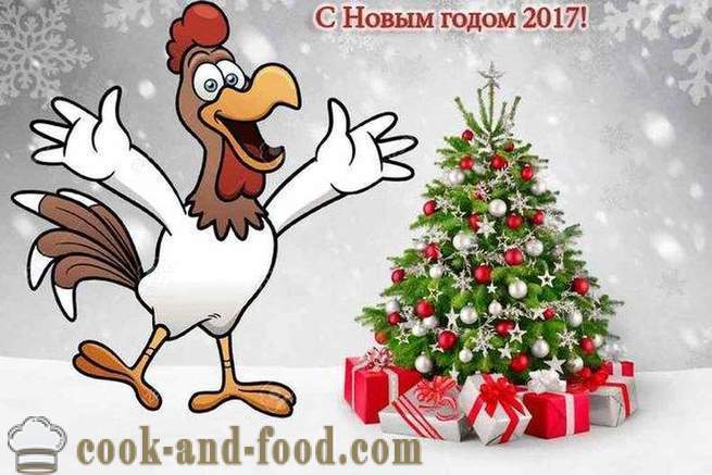 Vakre julekort for året av Rooster 2017