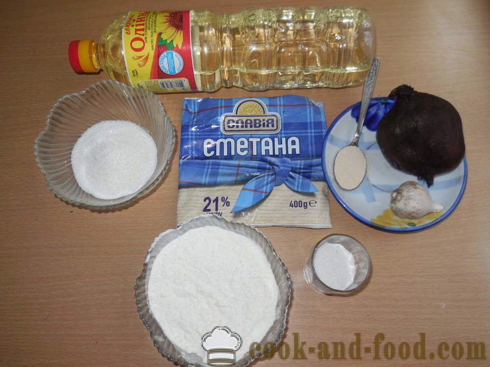 Ukrainske dumplings med hvitløk borsjtsj - hvordan å bake dumplings med hvitløk i ovnen, med en trinnvis oppskrift bilder