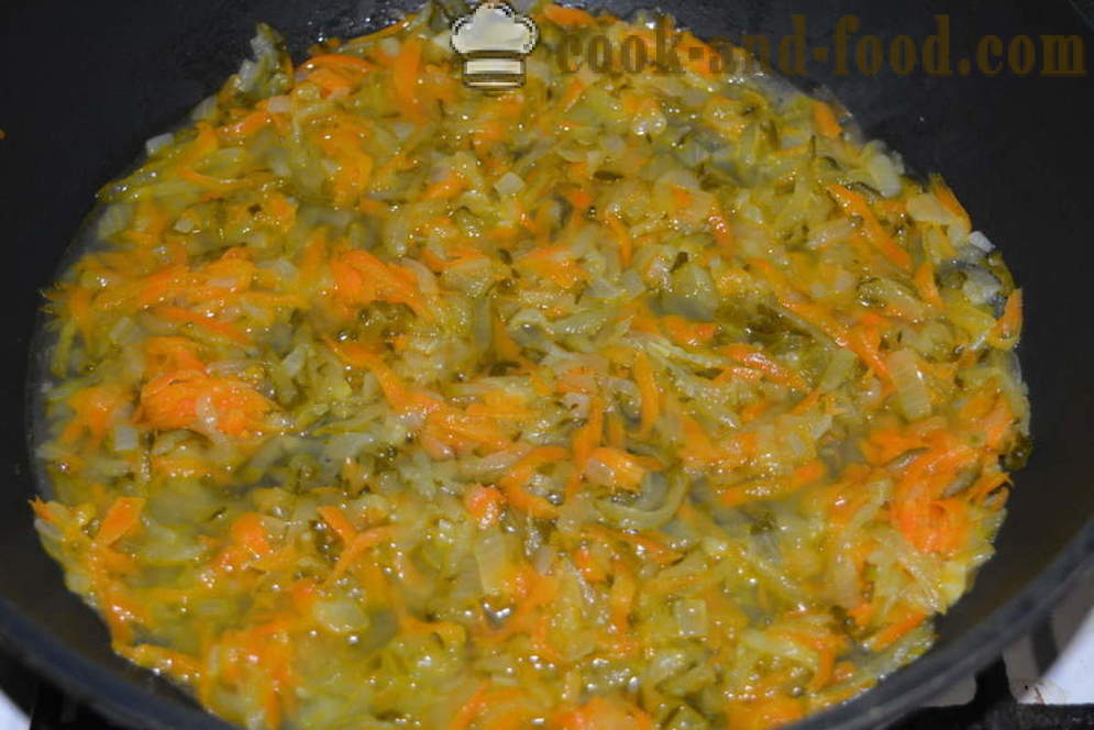 Hjemmelaget pickle med sopp og agurk - hvordan å lage mat uten kjøtt og pickle bygg, trinnvis oppskrift bilder