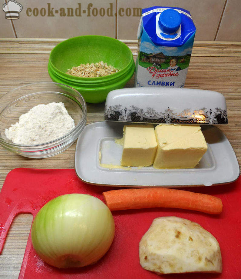 Krok henhold hvit saus i ovnen - hvordan å lage kjøttboller med poteter og fløte saus, en trinnvis oppskrift bilder