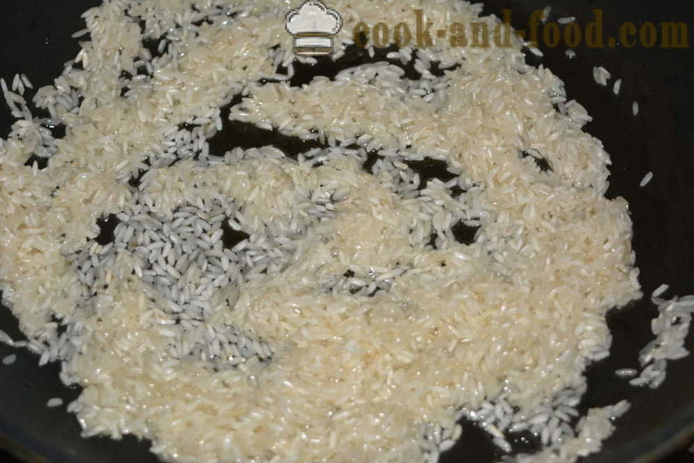 Hvordan koke ris til pynt smuldrete - hvordan å lage skarpe ris i en stekepanne, en trinnvis oppskrift bilder