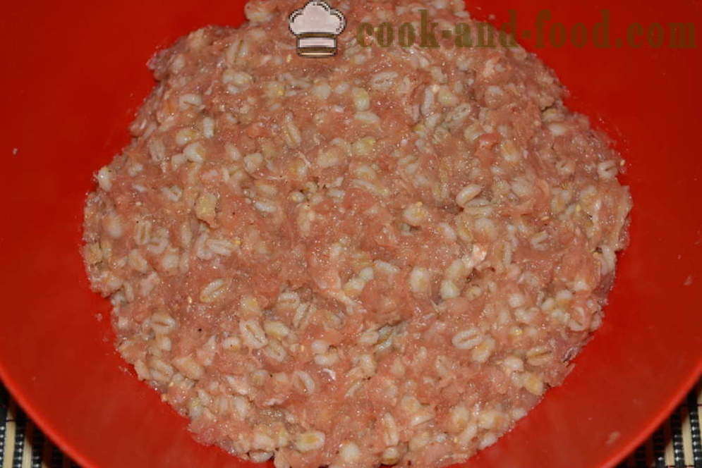 Kjøttboller av kjøttdeig med bygg i ovnen - hvordan å lage kjøttboller med saus, en trinnvis oppskrift bilder