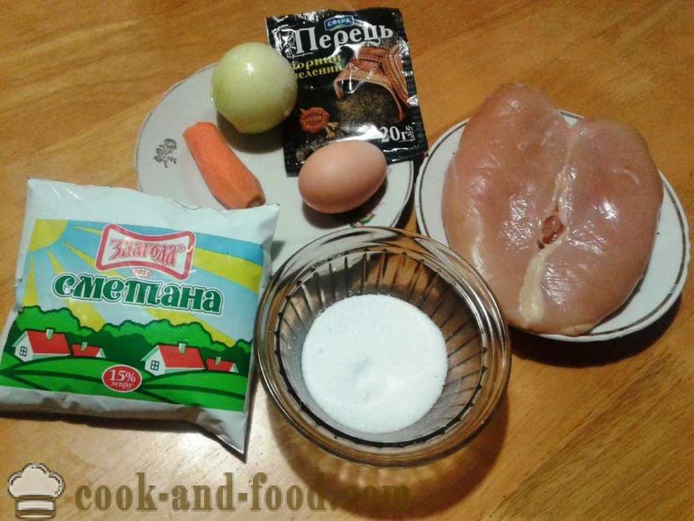 Koteletter av kyllingbryst med rømme - Hvordan koke kjøttdeig kyllingbryst koteletter, trinnvis oppskrift bilder