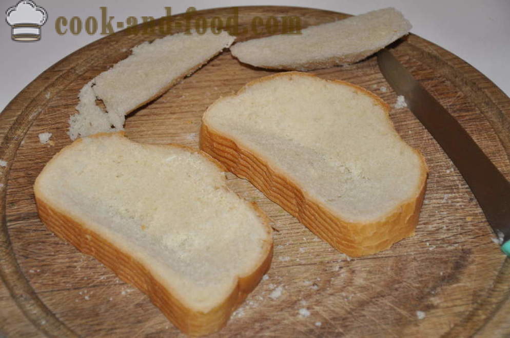 Uvanlig egg i brød i pannen - hvordan å lage en uvanlig egg, trinnvis oppskrift bilder