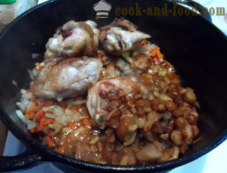 Kylling med sopp i fløtesaus - hvordan du koker kylling med soppsaus, en trinnvis oppskrift bilder