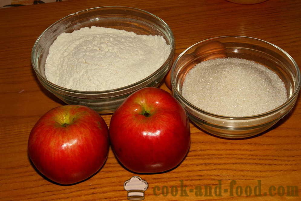 Svamp kake med epler i ovnen - hvordan å lage mat en svamp kake med epler, en trinnvis oppskrift bilder