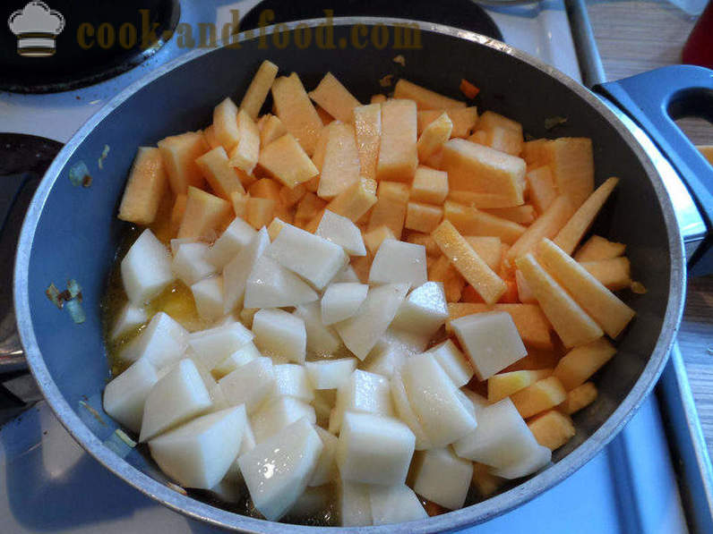 Gresskar og linsesuppe - hvordan du koker suppe av brune linser, trinnvis oppskrift bilder