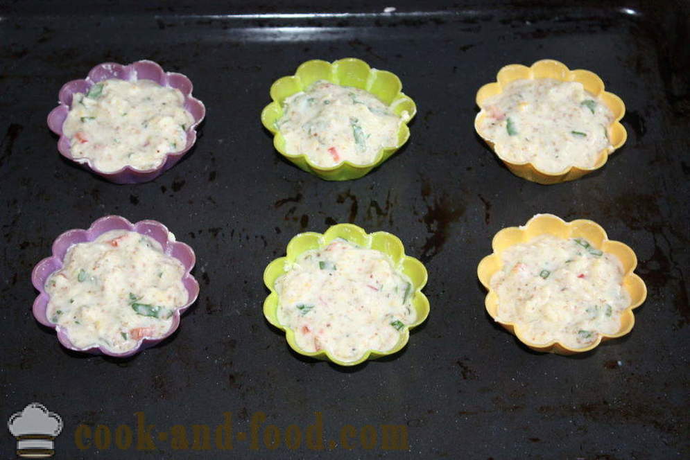 Muffins squash med ost i ovnen - hvordan å lage mat zucchini muffins, steg for steg oppskrift bilder