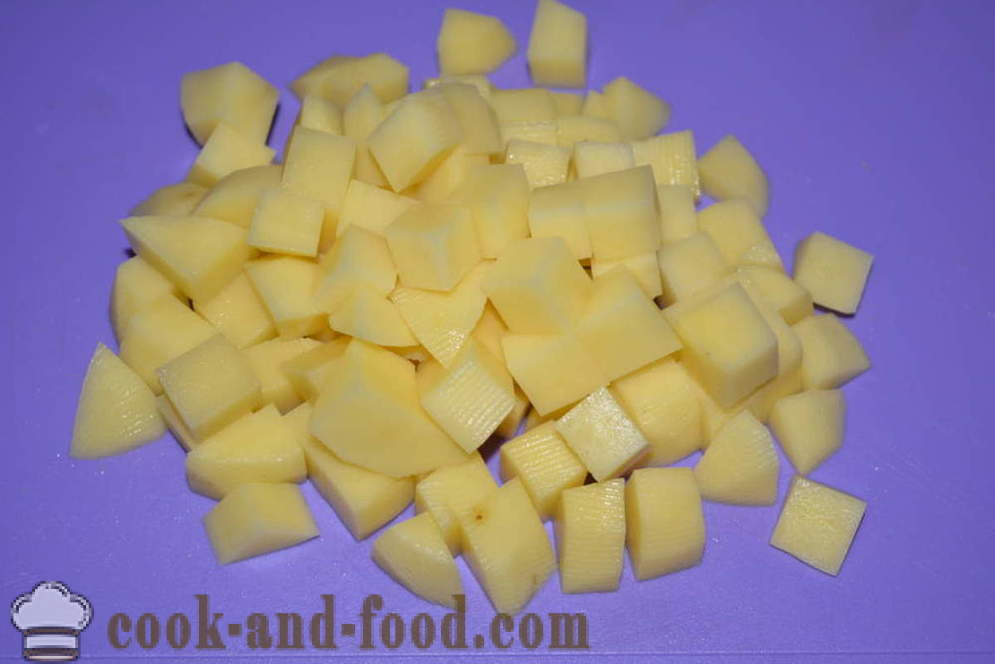 Cheese suppe med smeltet ost, pasta og pølse - hvordan å lage ost suppe med bearbeidet ost, en trinnvis oppskrift bilder