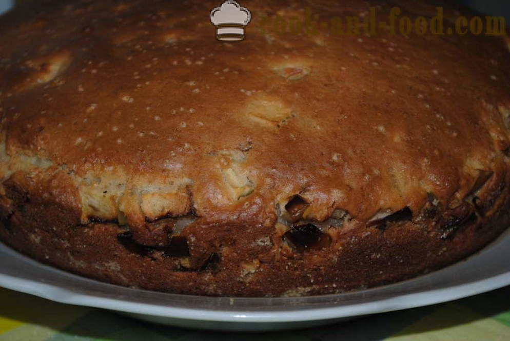 Pepperkaker kake på kefir med epler og nøtter - hvordan å lage en kake med kefir, en trinnvis oppskrift bilder