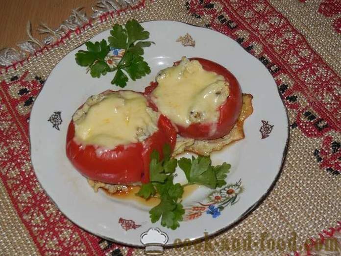 Originale eggerøre eller tomater i en deilig tomat med egg og ost - hvordan å lage eggerøre, steg for steg oppskrift bilder