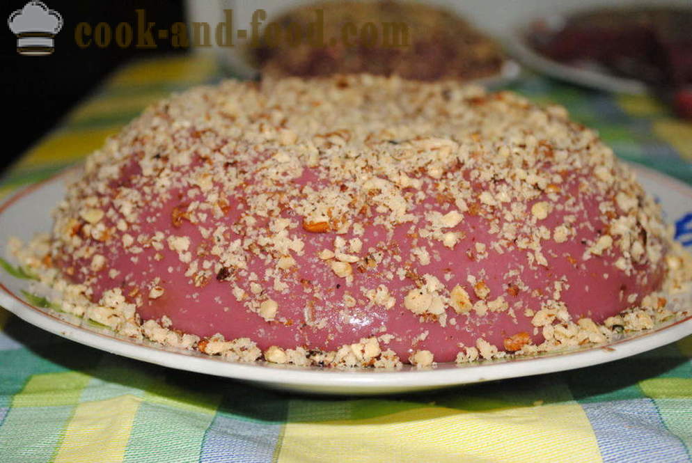 Hjemmelaget dessert av nøtter og druejuice, som rask å tilberede hjemmelaget desserter churchkhela, en enkel oppskrift med et bilde