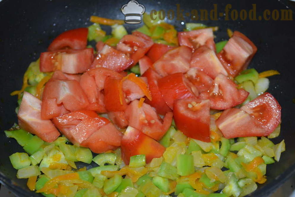 Deilig smuldrete bokhvete med grønnsaker i en panne - hvordan å lage mat bokhvete med grønnsaker, en trinnvis oppskrift bilder