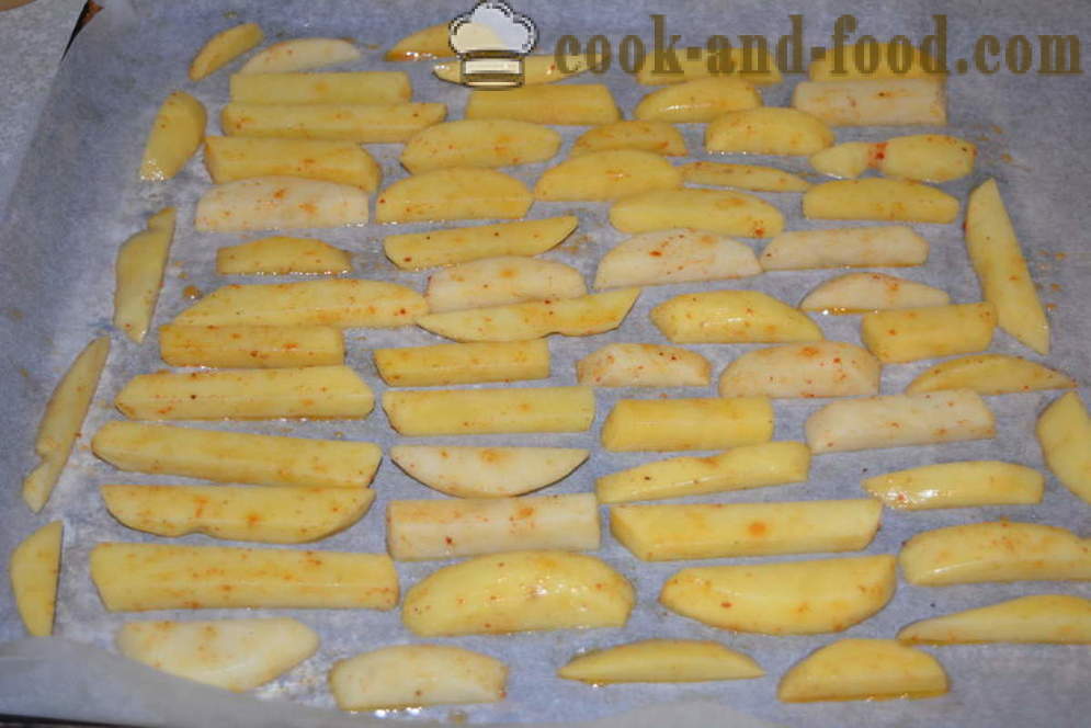 Sprø pommes frites i ovnen - hvordan å lage pommes frites hjemme, steg for steg oppskrift bilder