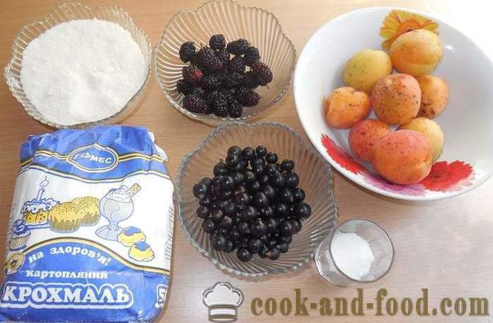 Marmelade rips bær, morbær, aprikoser og stivelse - hvordan å lage gelé bær og stivelse, med en trinnvis oppskrift bilder