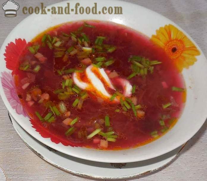 Classic, varm suppe rødbete suppe med kjøtt - hvordan du koker rødbete suppe, en trinnvis oppskrift bilder
