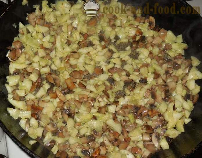 Squash bakt i ovnen med kjøttdeig: ris med sopp og ost - hvordan å lage mat fylte squash i ovnen, med en trinnvis oppskrift bilder