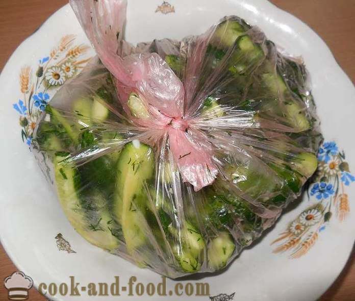 Crunchy saltede agurker i en pakke - hvordan du raskt lage saltede agurker, oppskrift med bilde