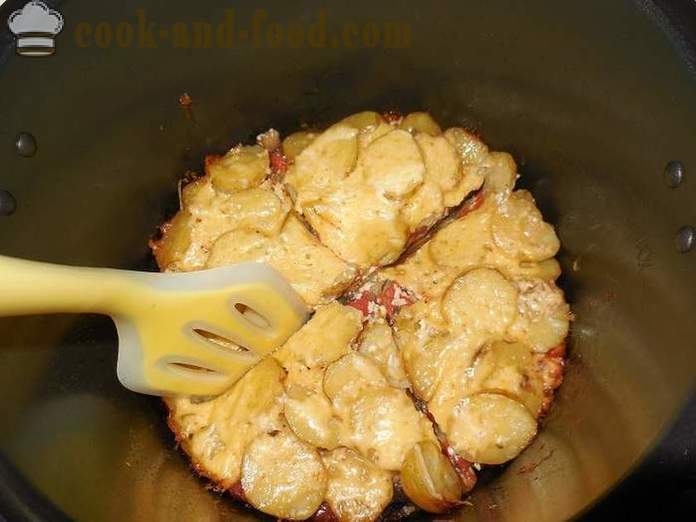 Vegetabilsk gryte med sopp og poteter i multivarka - Hvordan koke grønnsaks gryte - oppskrift med bilder - steg for steg