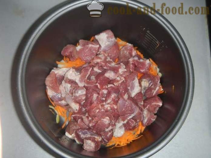 Deilig svinekjøtt gulasj i saus multivarka eller svinekjøtt - en trinnvis oppskrift med bilder hvordan å lage mat svinekjøtt gulasj