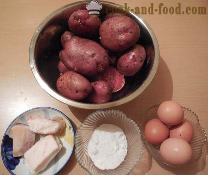Stekte poteter i en gryte med bacon og egg - hvordan å lage deilige stekte poteter og riktig, trinnvis oppskrift med bilder.