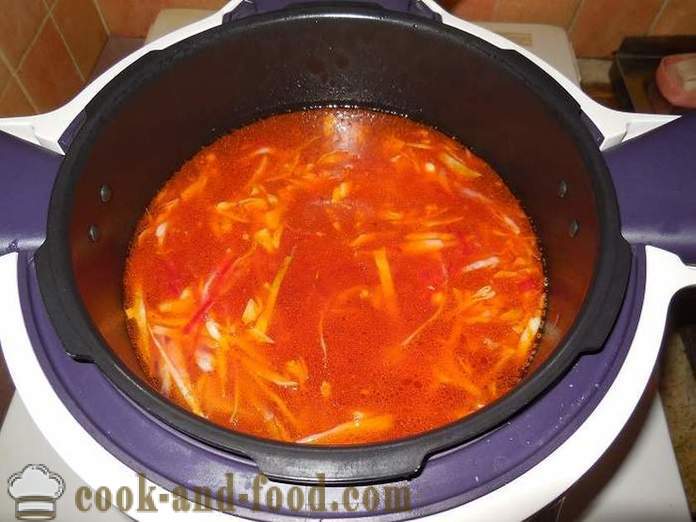 Classic ukrainske borsjtsj med rødbeter, bønner og kjøtt - en trinnvis oppskrift med bilder hvordan du koker suppe på multivarka.