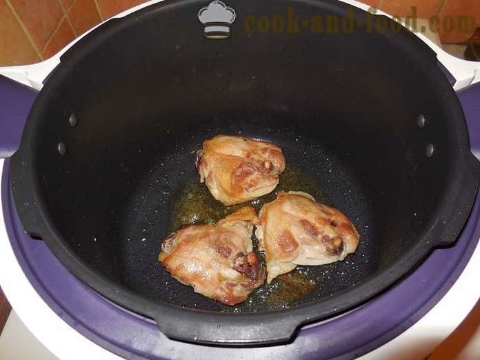 Ris med kylling og sopp i multivarka eller hvordan å lage risotto i multivarka, trinnvis oppskrift med bilder.