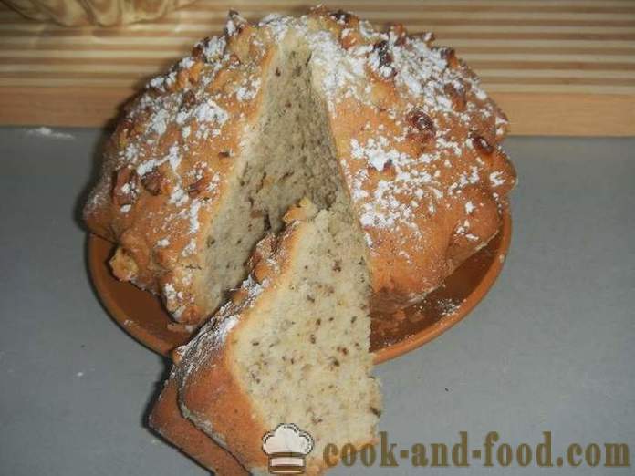 Enkelt valnøtt cupcake på kefir - hvordan å lage en kake hjemme, trinn for trinn oppskrift med bilder.