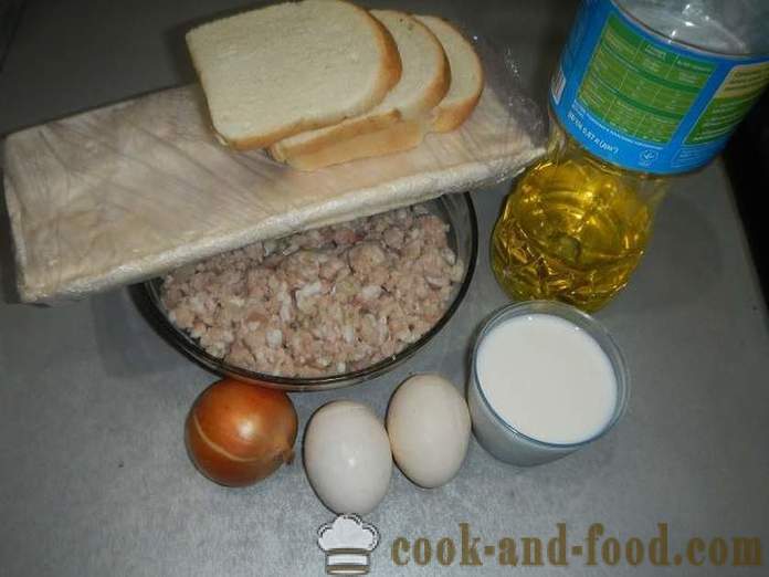 Koteletter i butterdeig eller velsmakende Pinnsvin av kjøttdeig og deig - hvordan å lage kotelettene i testen, en trinnvis oppskrift bilder