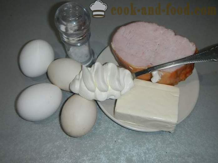 Roll av omelett med kremost, og stør - hvordan å lage mat omletny roll med stuffing, en trinnvis oppskrift med bilder.