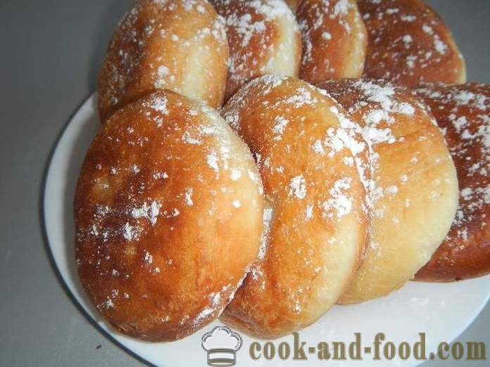 Frodige gjær donuts fylt med syltetøy - hvordan du gjør donuts på tørr gjær og melk, en trinnvis oppskrift bilder