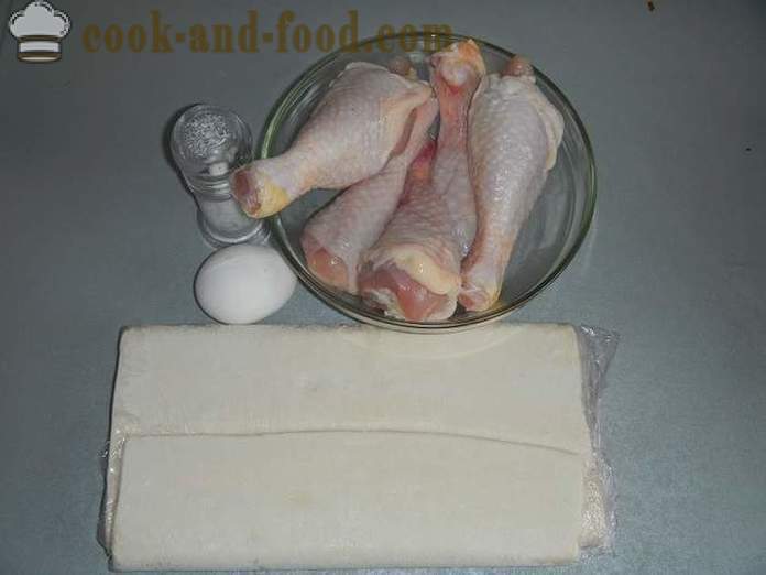 Puffs av klar butterdeig med kylling - hvordan å lage puff, en trinnvis oppskrift med bilder.