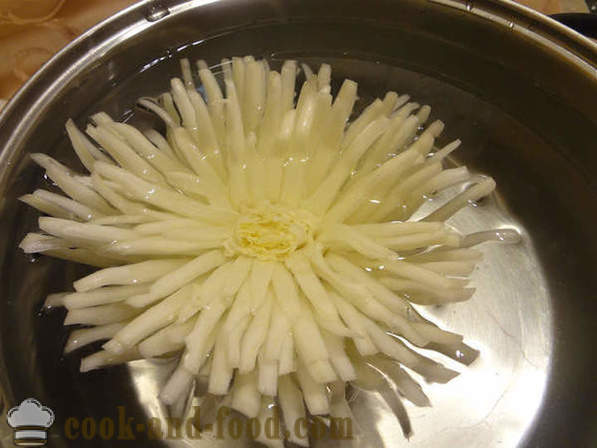 Carving for Beginners grønnsaker: Chrysanthemum blomst av kinakål, bilder