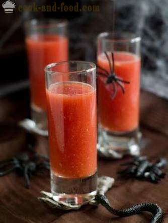 Tomatsuppe gazpacho eller en oppskrift for Halloween: en alkoholfri drink tomat 