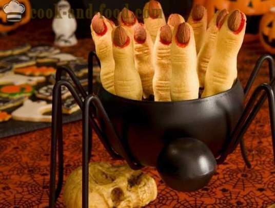 Desserter og kaker for Halloween - Hekser Fingers cookies og andre søtsaker med sine egne hender, enkle baking