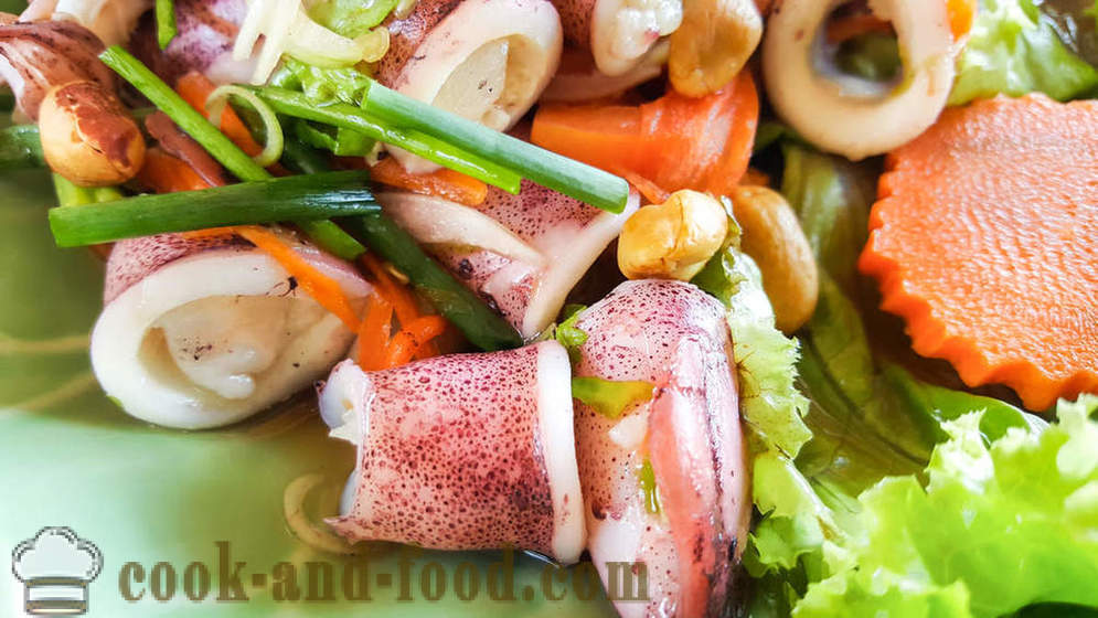 3 oppskrifter deilig salat av blekksprut og agurk - video oppskrifter hjemme